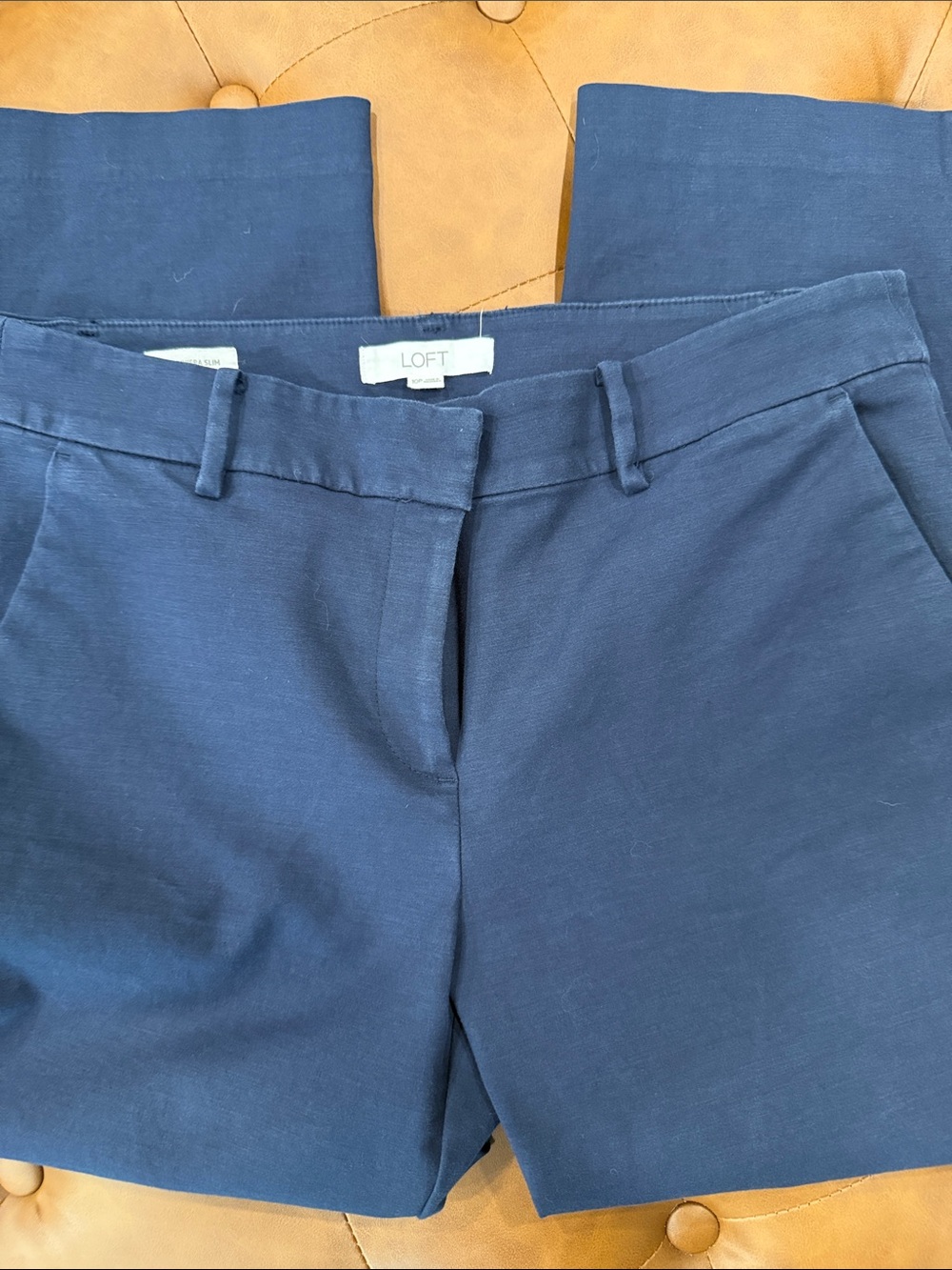 LOFT Women’s “the Rivera Slim” petite Navy Chino-Style Pants